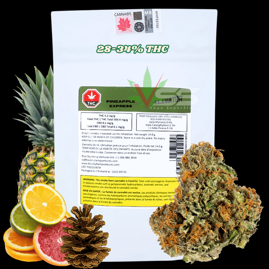 Elevator Pineapple Express Sativa Craft Flower-28g Brandon Vape SuperStore and Cannabis Manitoba Canada