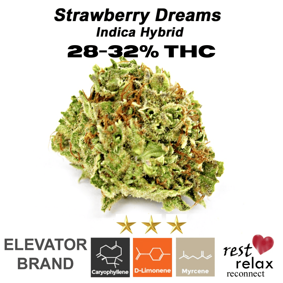 Elevator Strawberry Dream Sativa CRAFT Flower-14g 14g Brandon Vape SuperStore and Cannabis Manitoba Canada