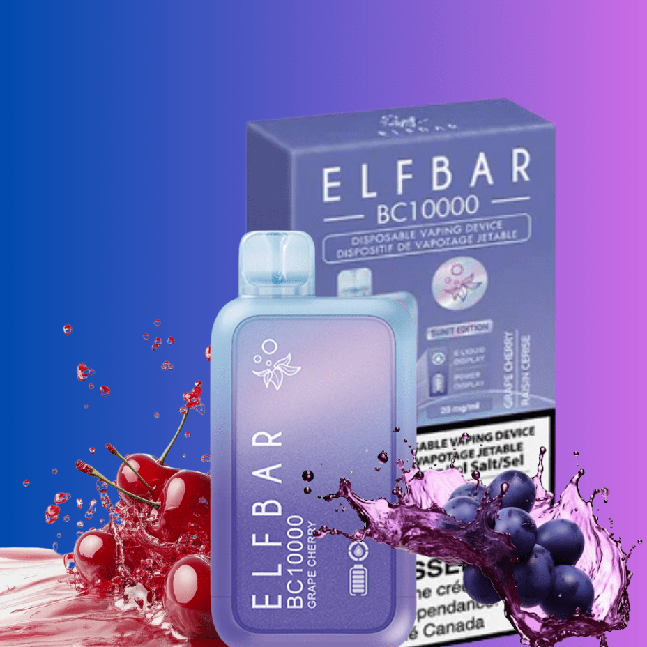 ElfBar BC10000 Disposable Vape-Grape Cherry Brandon Vape SuperStore and Cannabis Manitoba Canada