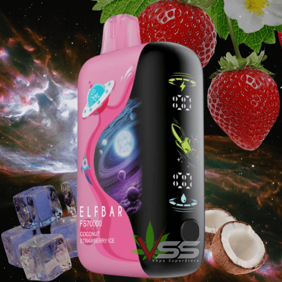 ELFBAR FS70K Disposable Vape - Coconut Strawberry Ice 70000 / 20mg Brandon Vape SuperStore and Cannabis Manitoba Canada