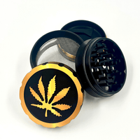 Embossed Leaf 4-Piece Aluminum Grinder-60mm Brandon Vape SuperStore and Cannabis Manitoba Canada