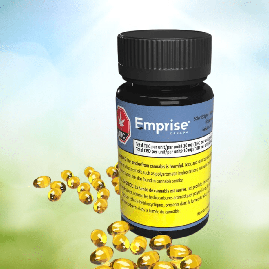 Emprise Solar Eclipse 10:10 THC:CBD Softgels Brandon Vape SuperStore and Cannabis Manitoba Canada