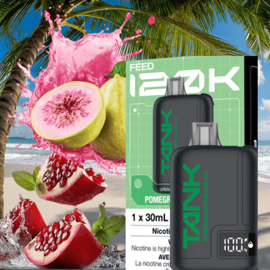 Feed Tank 120k Disposable Vape-Pomegranate Guava Ice 120000 Puffs / 20mg Brandon Vape SuperStore and Cannabis Manitoba Canada