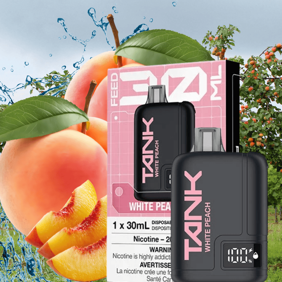 Feed Tank 120k Disposable Vape-White Peach 120000 Puffs / 20mg Brandon Vape SuperStore and Cannabis Manitoba Canada