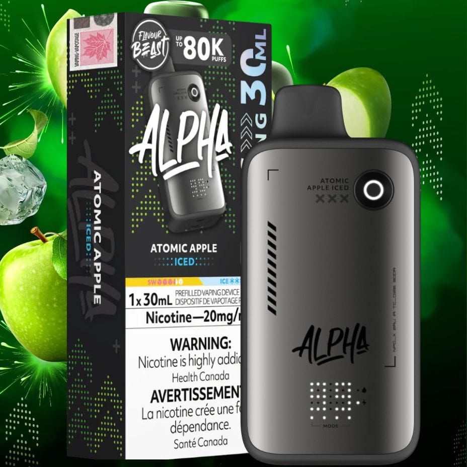 Flavour Beast Alpha 80K Disposable Vape-Atomic Apple Iced Brandon Vape SuperStore and Cannabis Manitoba Canada