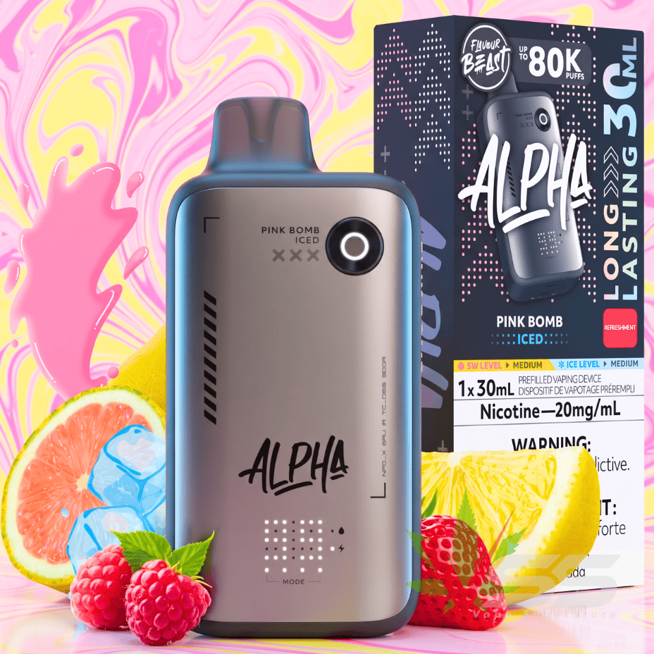 Flavour Beast Alpha 80K Disposable Vape-Pink Bomb Iced 80000 Puffs / 20mg Brandon Vape SuperStore and Cannabis Manitoba Canada