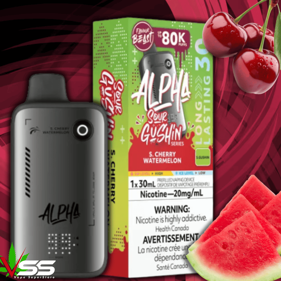 Flavour Beast Alpha 80K Disposable Vape-S. Cherry Watermelon 80000 Puffs / 20mg Brandon Vape SuperStore and Cannabis Manitoba Canada