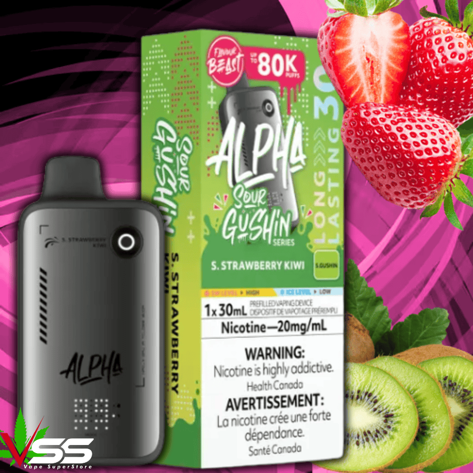 Flavour Beast Alpha 80K Disposable Vape-S. Strawberry Kiwi 80000 Puffs / 20mg Brandon Vape SuperStore and Cannabis Manitoba Canada