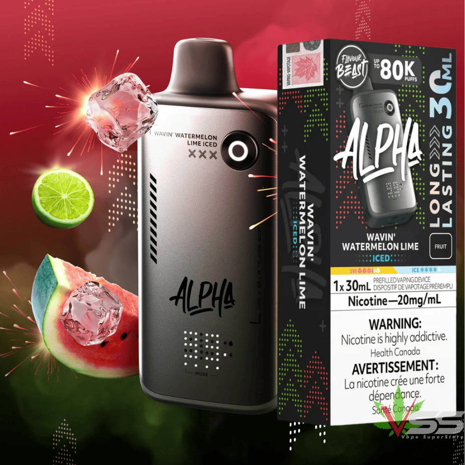 Flavour Beast Alpha 80K Disposable Vape-Wavin' Watermelon Lime 80000 Puffs / 20mg Brandon Vape SuperStore and Cannabis Manitoba Canada
