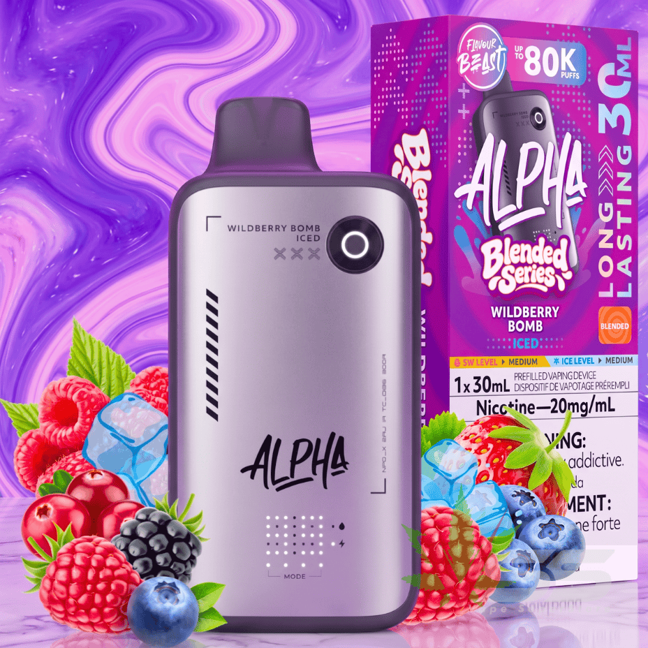 Flavour Beast Alpha 80K Disposable Vape-Wildberry Bomb Iced 80000 Puffs / 20mg Brandon Vape SuperStore and Cannabis Manitoba Canada