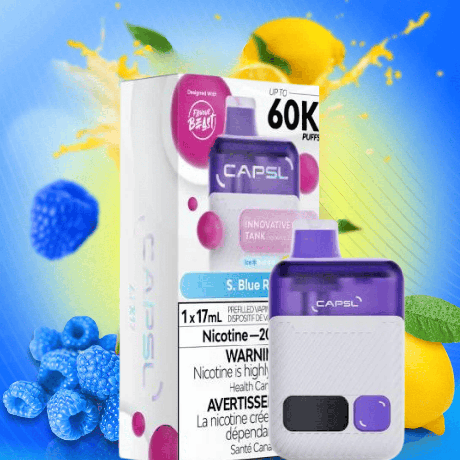 Flavour Beast CAPSL AFX17 60K Disposable Vape-S Blue razz 20mg/ml / 60K Brandon Vape SuperStore and Cannabis Manitoba Canada