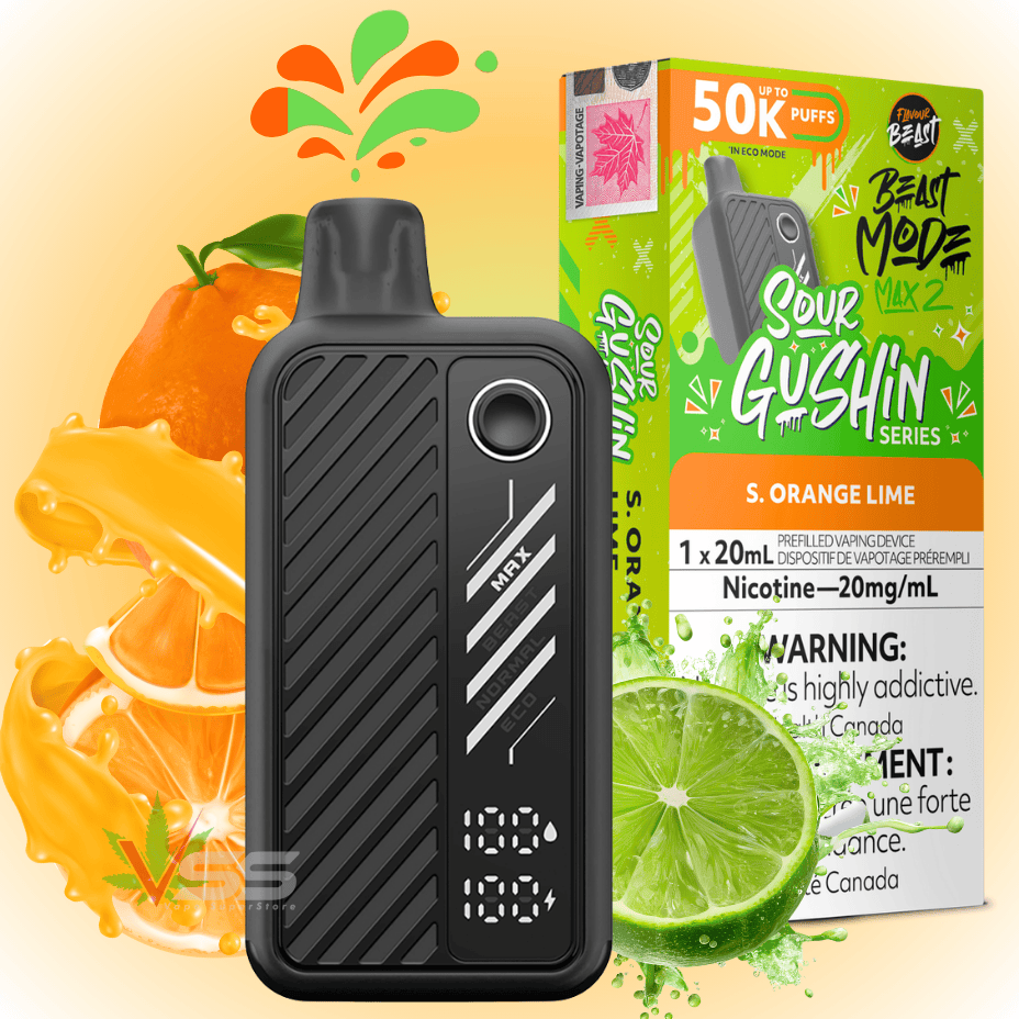 Flavour Beast Mode Max 2 50k Disposable Vape Gushin S. Orange Lime Brandon Vape SuperStore and Cannabis Manitoba Canada