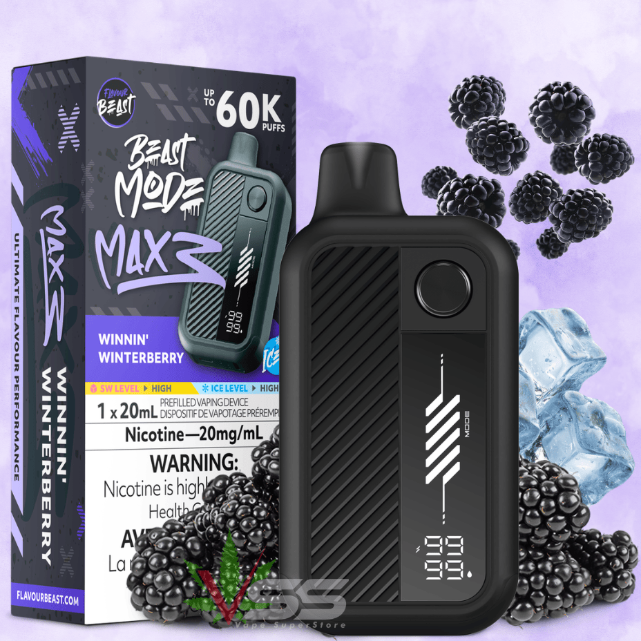 Flavour Beast Mode Max 3 60K Disposable Vape - Winnin' Winterberry Ice 60000 Puffs / 20mg Brandon Vape SuperStore and Cannabis Manitoba Canada