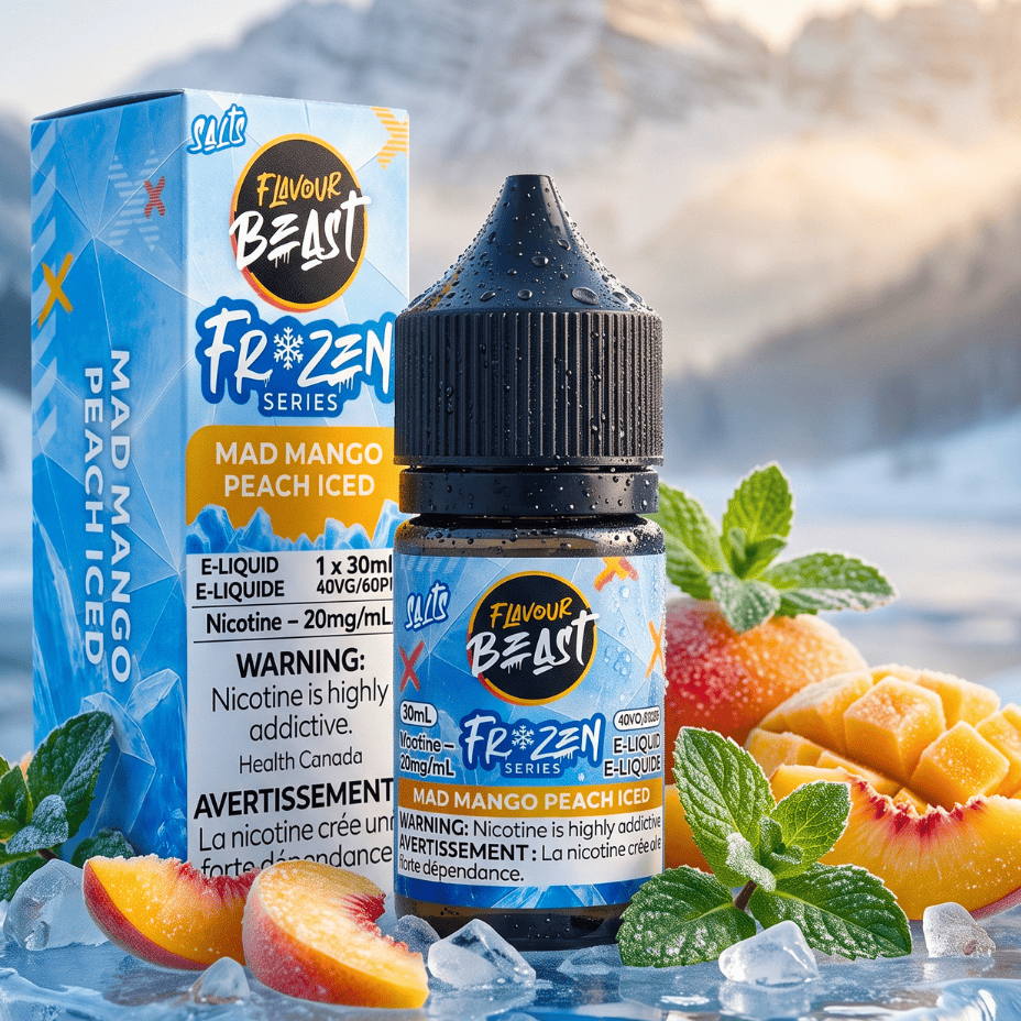 Flavour Beast Salt Frozen-Mad Mango Peach Iced 20mg / 30ml Brandon Vape SuperStore and Cannabis Manitoba Canada