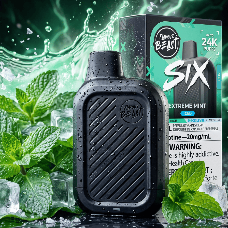 Flavour Beast SIX 24K Disposable Vape - Extreme Mint Iced 24000 Puffs / 20mg Brandon Vape SuperStore and Cannabis Manitoba Canada