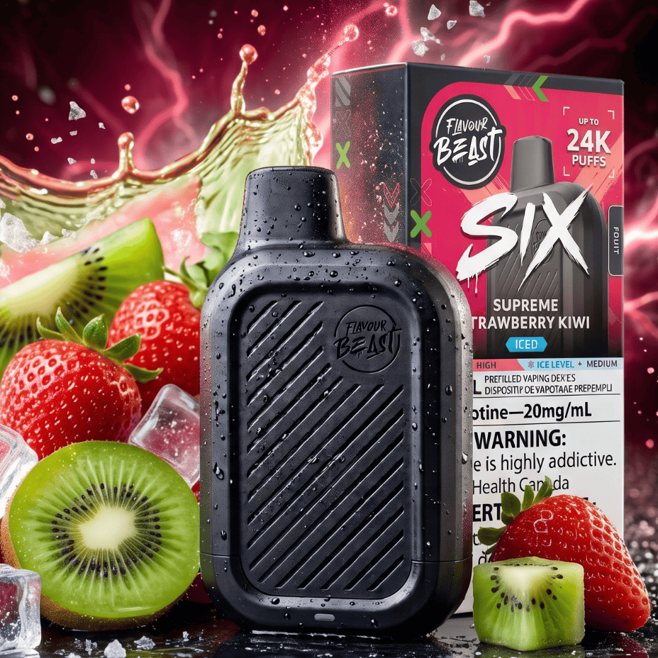Flavour Beast SIX 24K Disposable Vape - Supreme Strawberry Kiwi Iced 24000 Puffs / 20mg Brandon Vape SuperStore and Cannabis Manitoba Canada