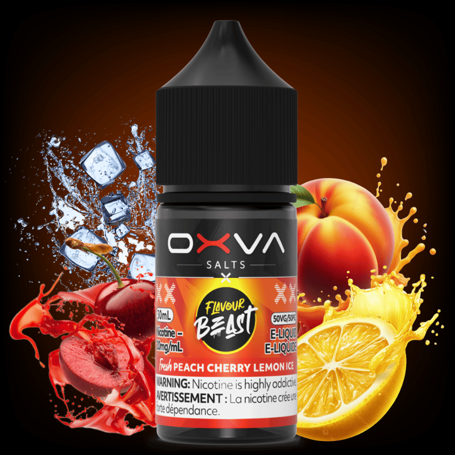 Flavour Beast x OXVA E-Liquid - Fresh Peach Cherry Lemon Ice Salt 30mL / 20mg Brandon Vape SuperStore and Cannabis Manitoba Canada