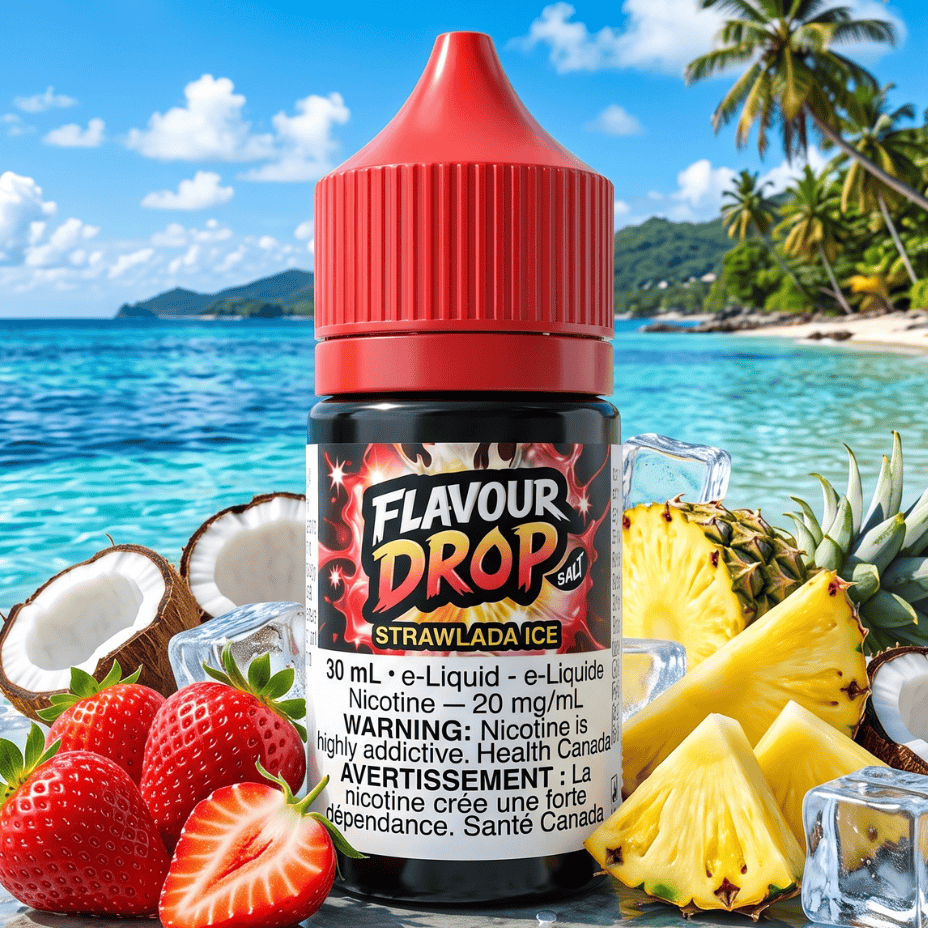 Flavour Drop Salts - Strawlada Ice 30mL / 20mg Brandon Vape SuperStore and Cannabis Manitoba Canada