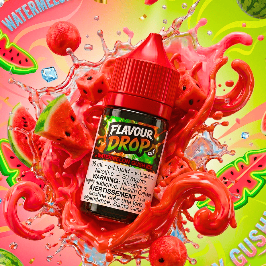 Flavour Drop Salts - Watermelon Gush Ice 30mL / 20mg Brandon Vape SuperStore and Cannabis Manitoba Canada