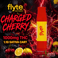 Flyte1000 Charged Cherry Sativa 510 Cart - 1.1g Brandon Vape SuperStore and Cannabis Manitoba Canada
