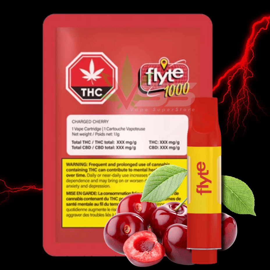 flyte1000 - Charged Cherry Sativa Vape Cartridge - 1.1g Brandon Vape SuperStore and Cannabis Manitoba Canada
