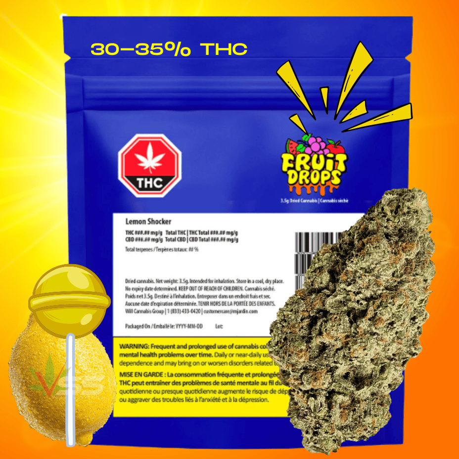Fruit Drops Lemon Shocker Sativa CRAFT Flower-3.5g Brandon Vape SuperStore and Cannabis Manitoba Canada