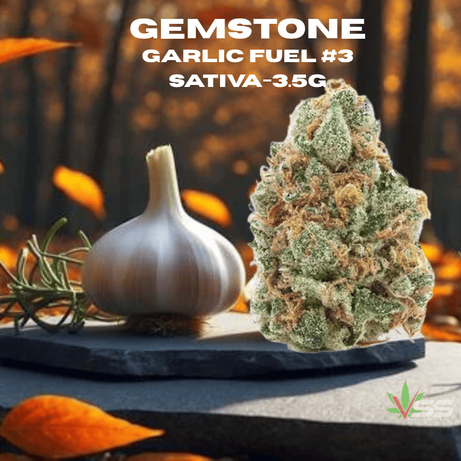 Gemstone Garlic Fuel #3 Sativa Flower-3.5g Brandon Vape SuperStore and Cannabis Manitoba Canada