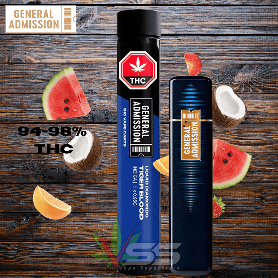 General Admission Tiger Blood Liquid Diamonds Disposable Vape - 1g Brandon Vape SuperStore and Cannabis Manitoba Canada