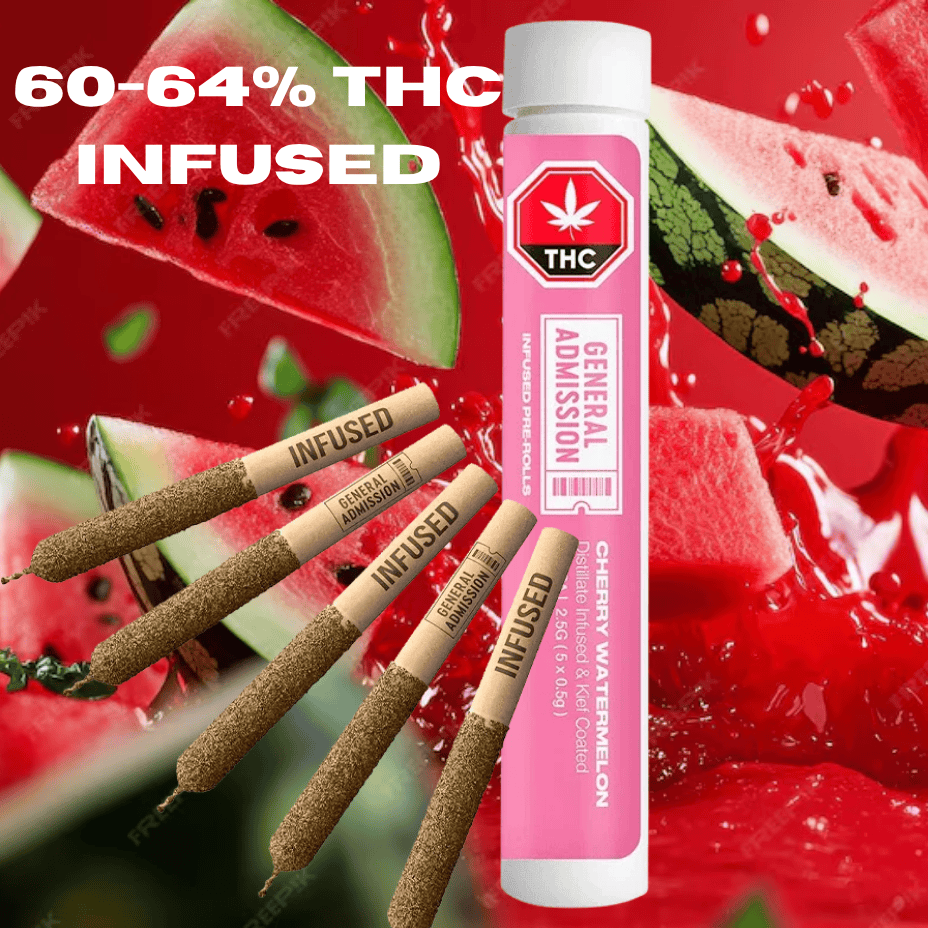General Admission Watermelon Splash Diamond Infused Pre-Roll-3x0.5g Brandon Vape SuperStore and Cannabis Manitoba Canada