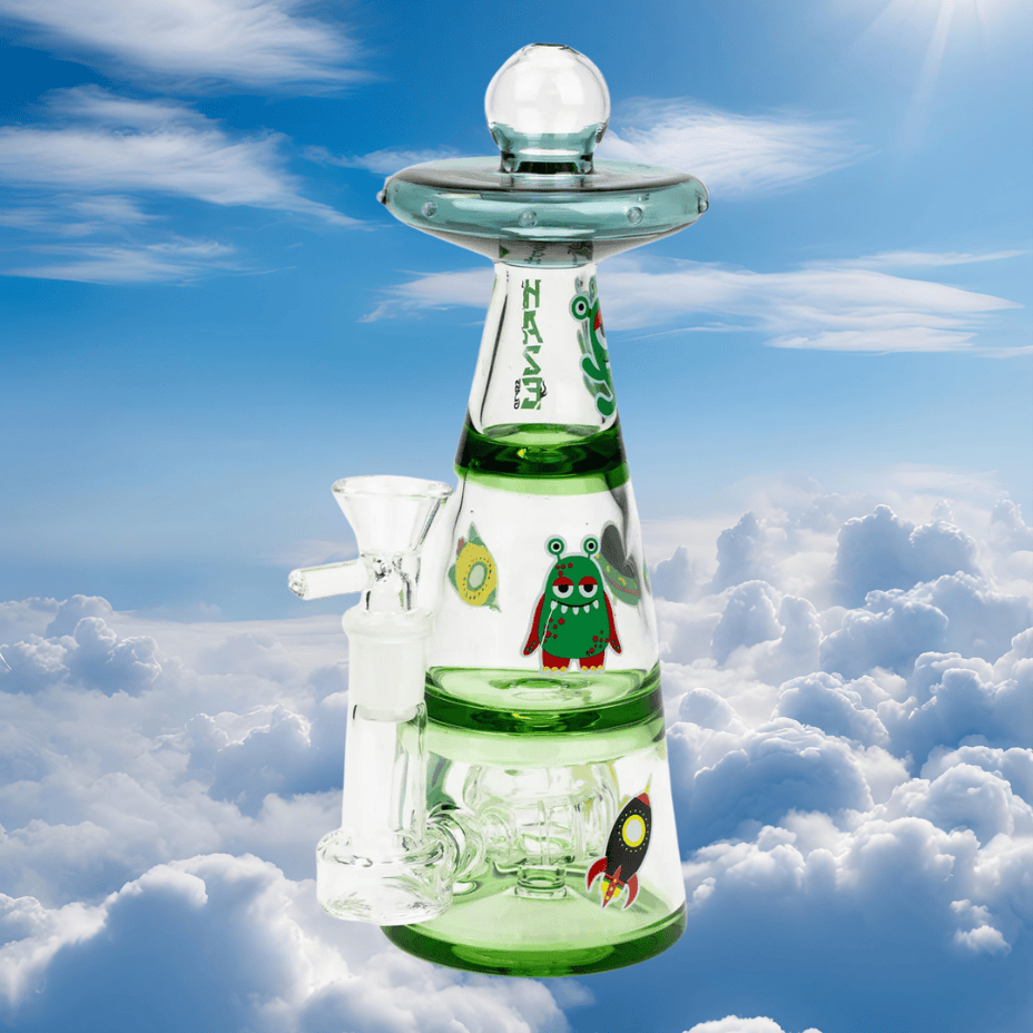 Haze Glass UFO Topped Matrix Perc Dab Rig 7"" Brandon Vape SuperStore and Cannabis Manitoba Canada