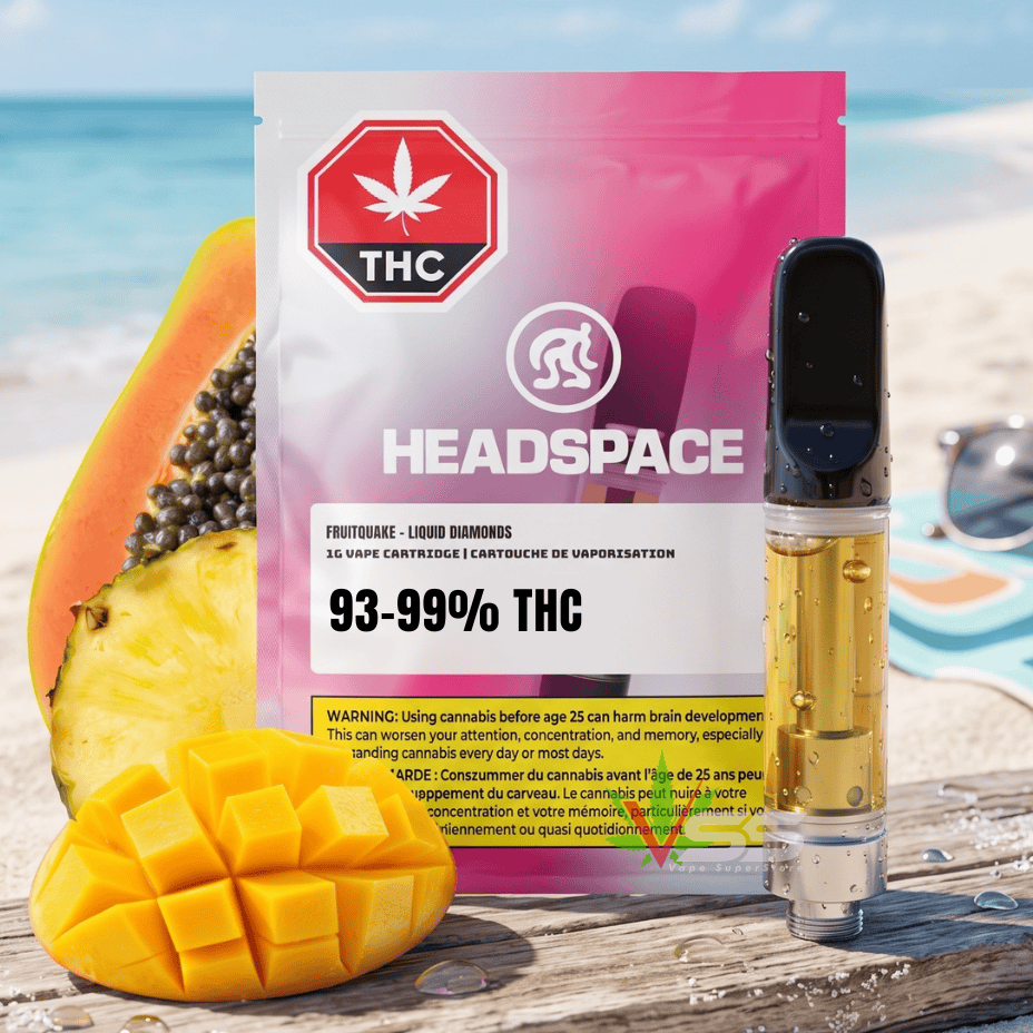Headspace Fruitquake Liquid Diamonds Sativa 510 Cart - 1g Brandon Vape SuperStore and Cannabis Manitoba Canada