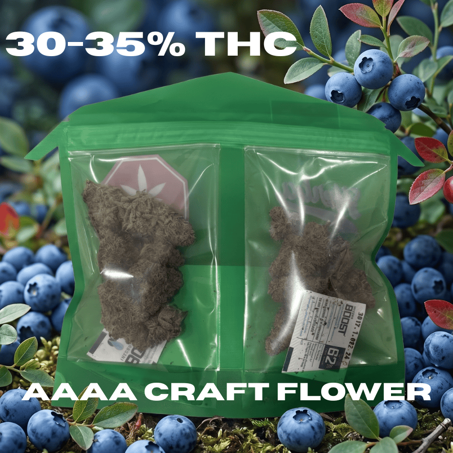 Herba Farms Clear Bag Blueberry Jam Indica Flower - 14g Brandon Vape SuperStore and Cannabis Manitoba Canada