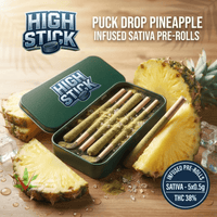 High Stick Puck Drop Pineapple Infused Sativa Pre-Rolls-5x0.5g Brandon Vape SuperStore and Cannabis Manitoba Canada