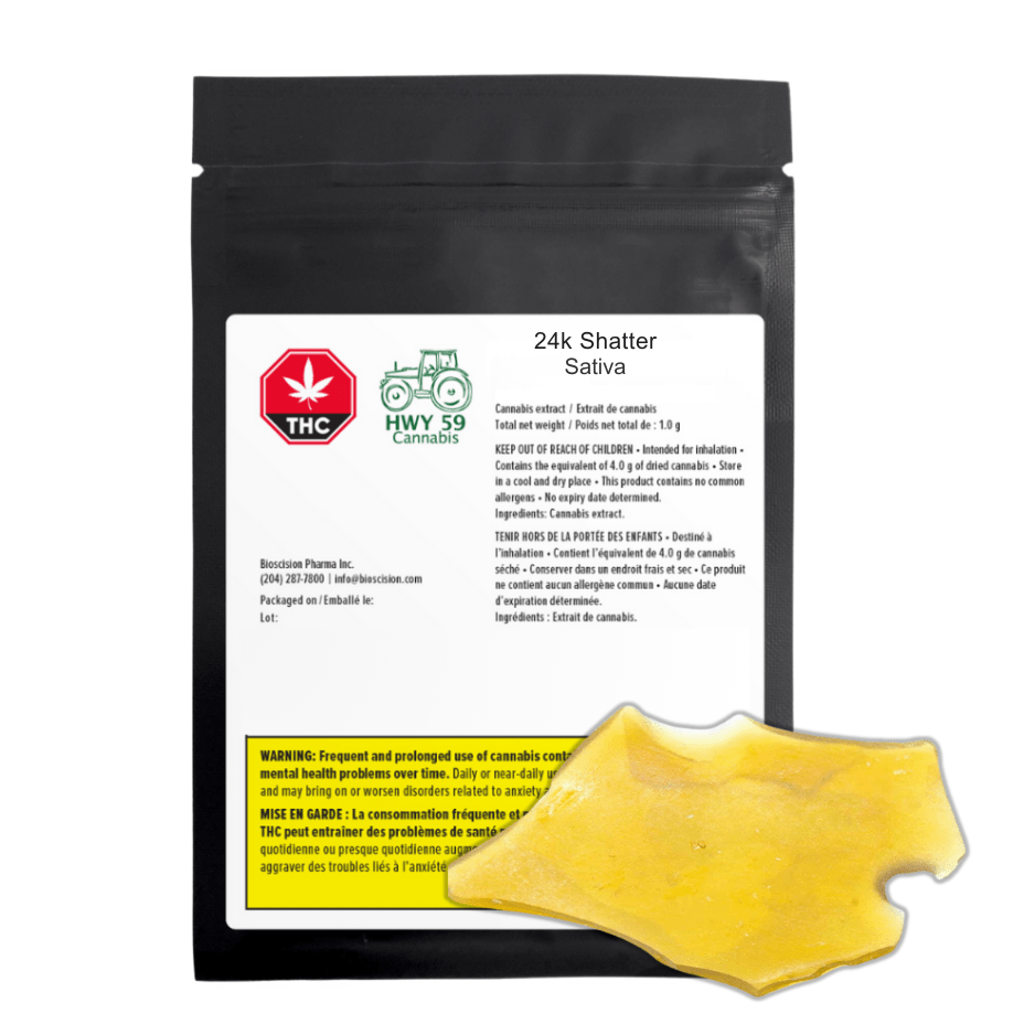 Hwy 59 - 24k Shatter 1g Brandon Vape SuperStore and Cannabis Manitoba Canada