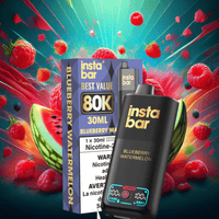 Insta Bar 80K Disposable Vape-Raspberry Watermelon 20mg / 80000 Puffs Brandon Vape SuperStore and Cannabis Manitoba Canada
