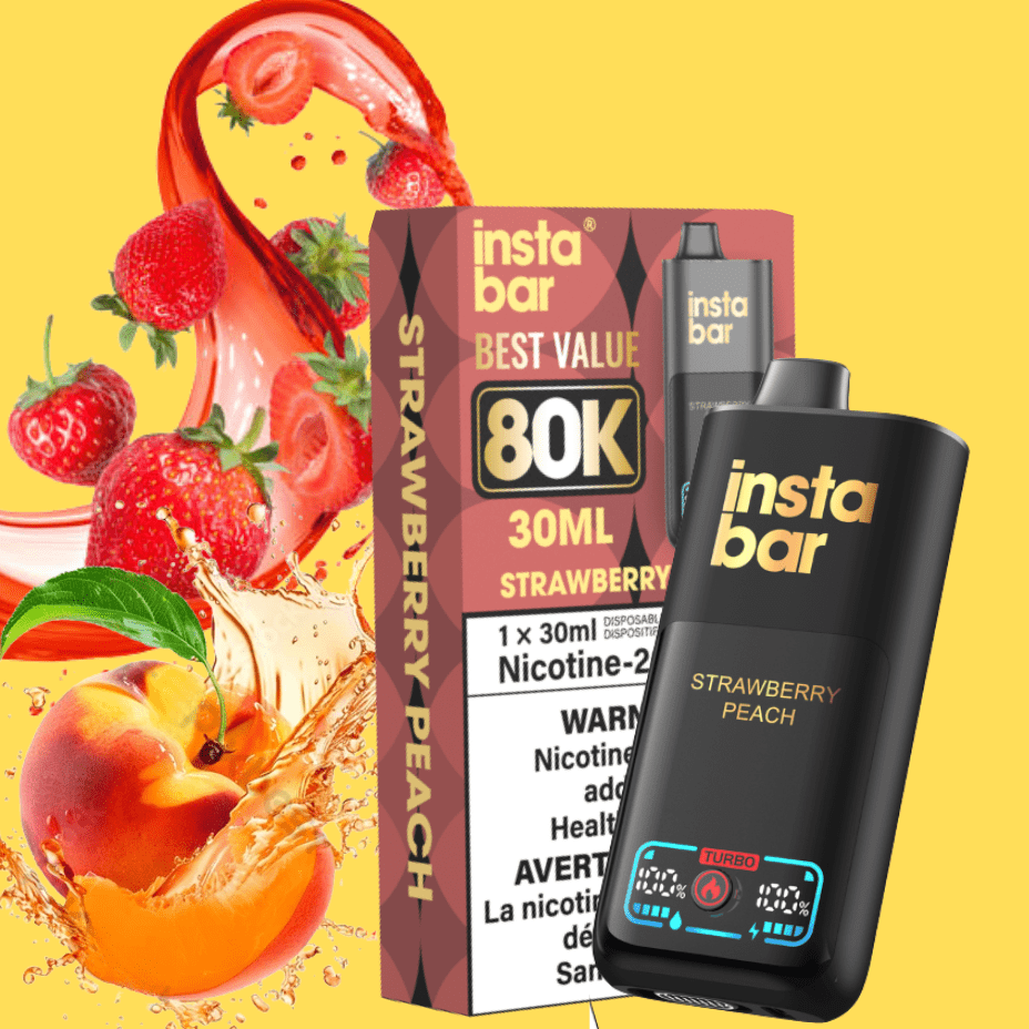 Insta Bar 80K Disposable Vape-Strawberry Peach 20mg / 80000 Puffs Brandon Vape SuperStore and Cannabis Manitoba Canada