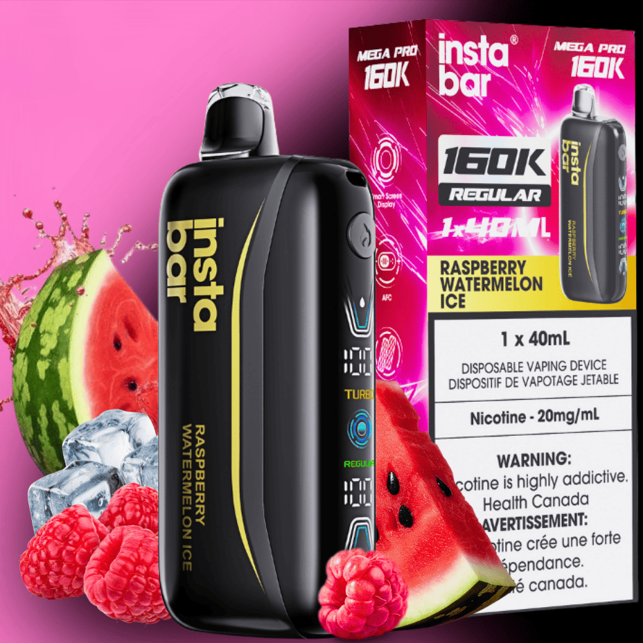 Insta Bar Mega Pro 160K Disposable Vape - Raspberry Watermelon Ice 20mg / 160000 Brandon Vape SuperStore and Cannabis Manitoba Canada