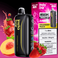 Insta Bar Mega Pro 160K Disposable Vape - Strawberry Peach 20mg / 160000 Brandon Vape SuperStore and Cannabis Manitoba Canada