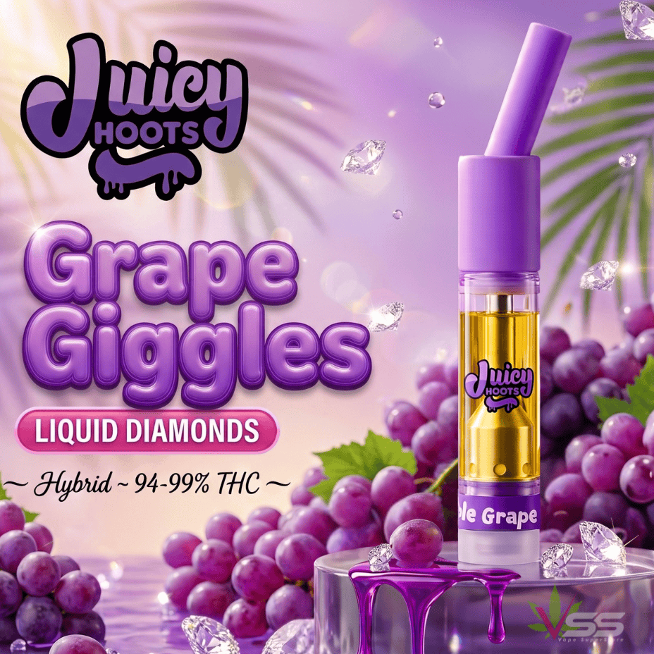 Juicy Hoots Grape Giggles Diamond Drizzle Hybrid 510 Cart - 1g Brandon Vape SuperStore and Cannabis Manitoba Canada