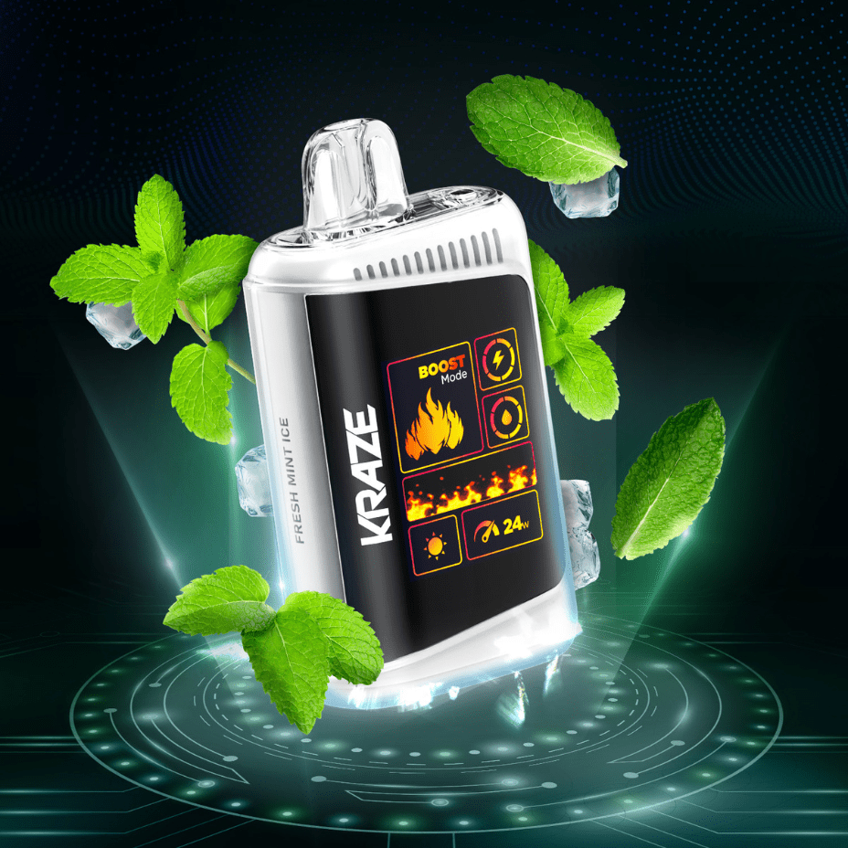 Kraze HD Mega 20k Disposable Vape - Fresh Mint Ice 20000 Puffs / 20mg Brandon Vape SuperStore and Cannabis Manitoba Canada