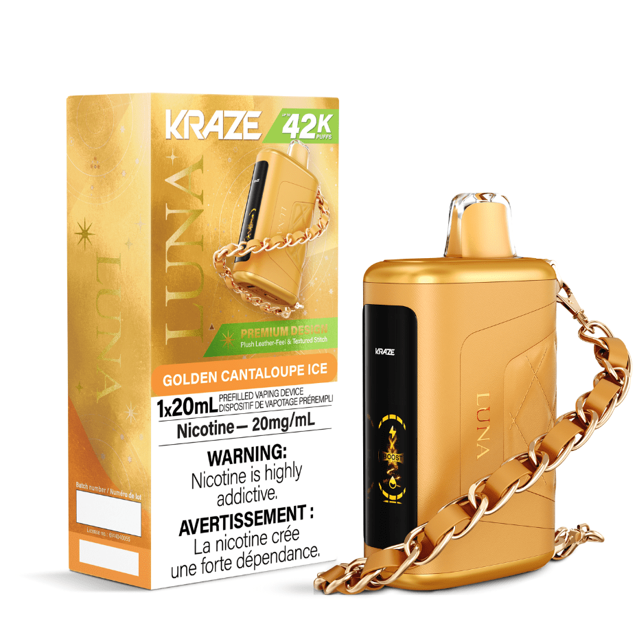 Kraze Luna Disposable Vape-Golden Cantaloupe Ice Brandon Vape SuperStore and Cannabis Manitoba Canada
