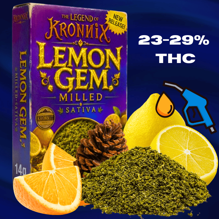 Kronnix Lemon Gem Sativa Milled Flower - 14g Brandon Vape SuperStore and Cannabis Manitoba Canada