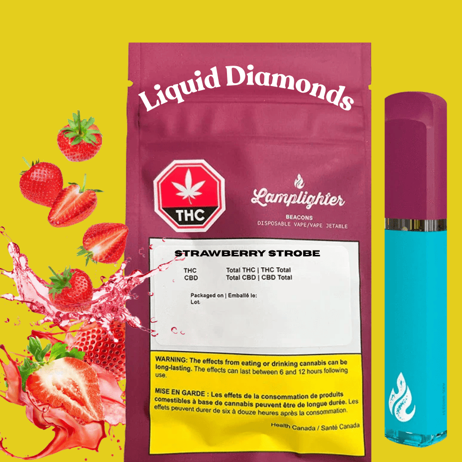 Lamplighter Strawberry Strobe Liquid Diamond Disposable Vape-1g Brandon Vape SuperStore and Cannabis Manitoba Canada