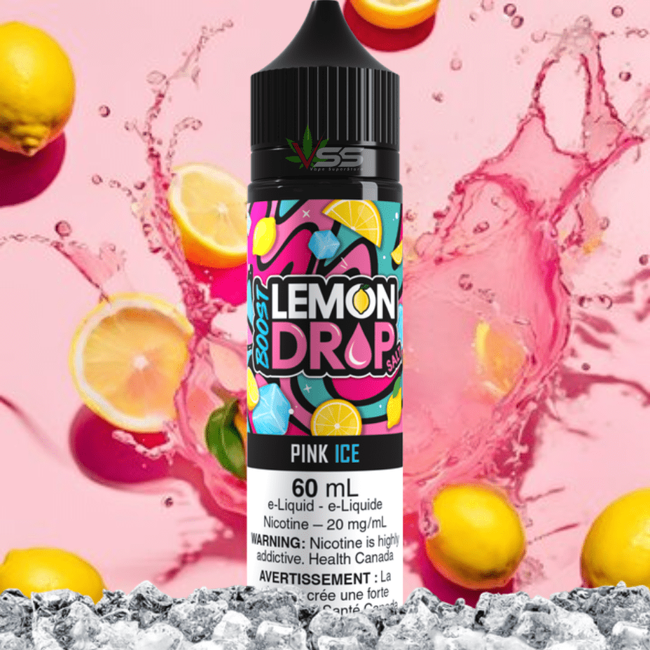 Lemon Drop Boost Salt Nic 60ml-Pink Ice Brandon Vape SuperStore and Cannabis Manitoba Canada