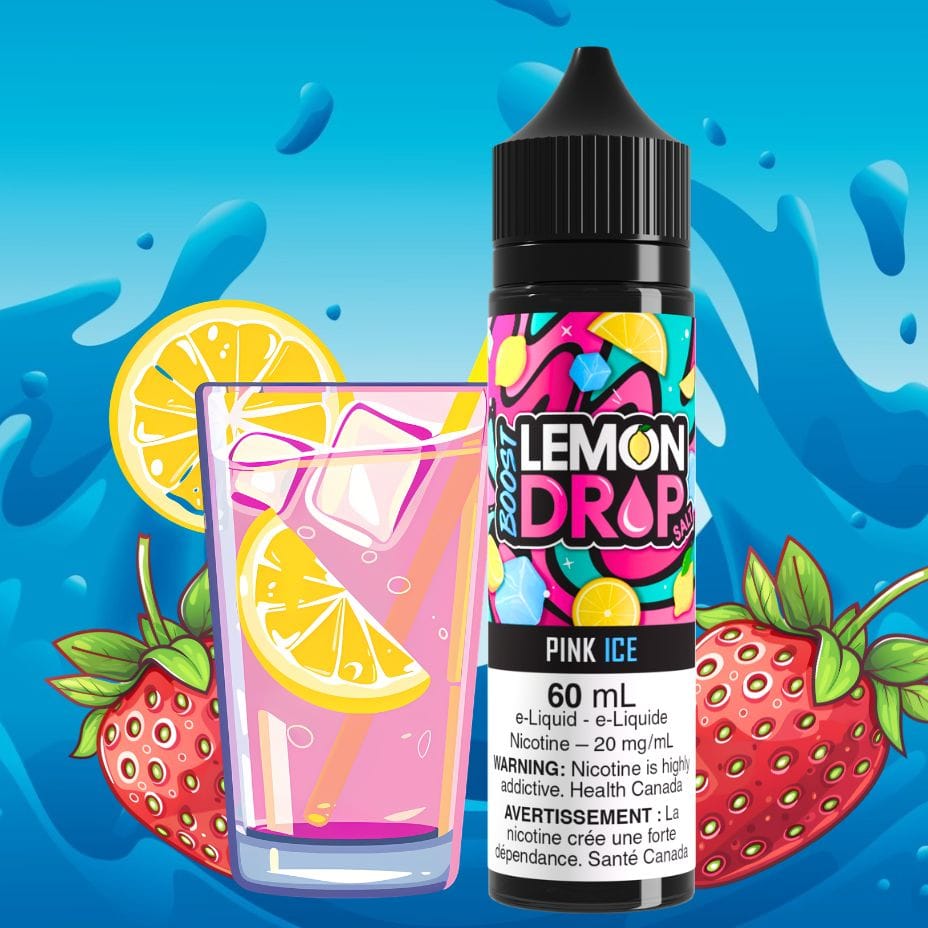 Lemon Drop Boost Salt Nic 60ml-Pink Ice Brandon Vape SuperStore and Cannabis Manitoba Canada