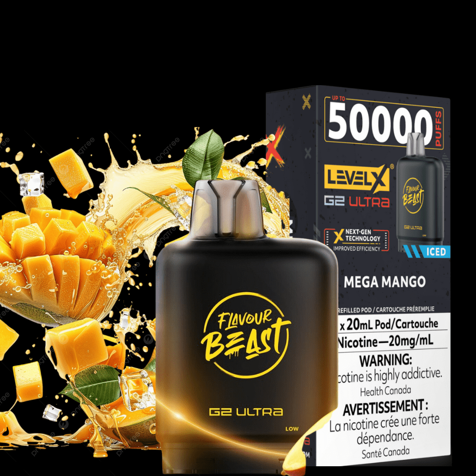 Level X G2 Ultra Flavour Beast Pod 50k-Mega Mango Iced 20mg / 20mg Brandon Vape SuperStore and Cannabis Manitoba Canada