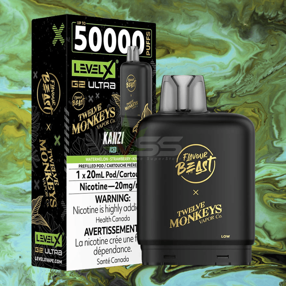 Level X G2 Ultra x 12 Monkeys - Kanzi 50000 Puffs / 20mg Brandon Vape SuperStore and Cannabis Manitoba Canada