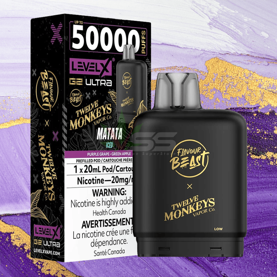 Level X G2 Ultra x 12 Monkeys - Matata 50000 Puffs / 20mg Brandon Vape SuperStore and Cannabis Manitoba Canada