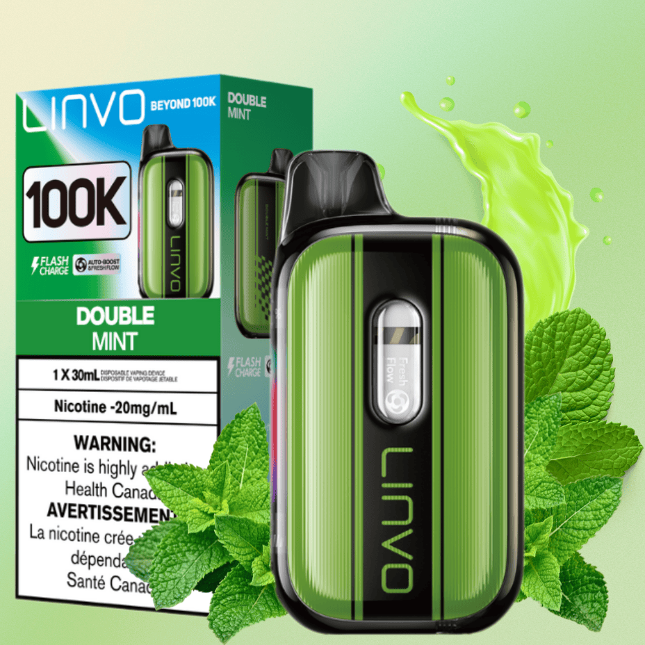 Linvo Beyond 100K Disposable Vape - Double Mint Brandon Vape SuperStore and Cannabis Manitoba Canada