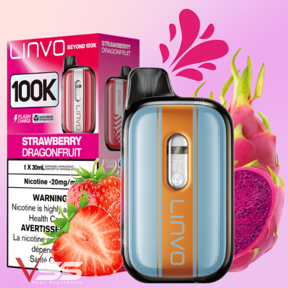 Linvo Beyond 100K Disposable Vape - Strawberry Dragonfruit Brandon Vape SuperStore and Cannabis Manitoba Canada